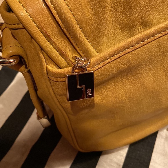 NWOT L.A.M.B. Mustard leather side purse in og bag. - Picture 6 of 15